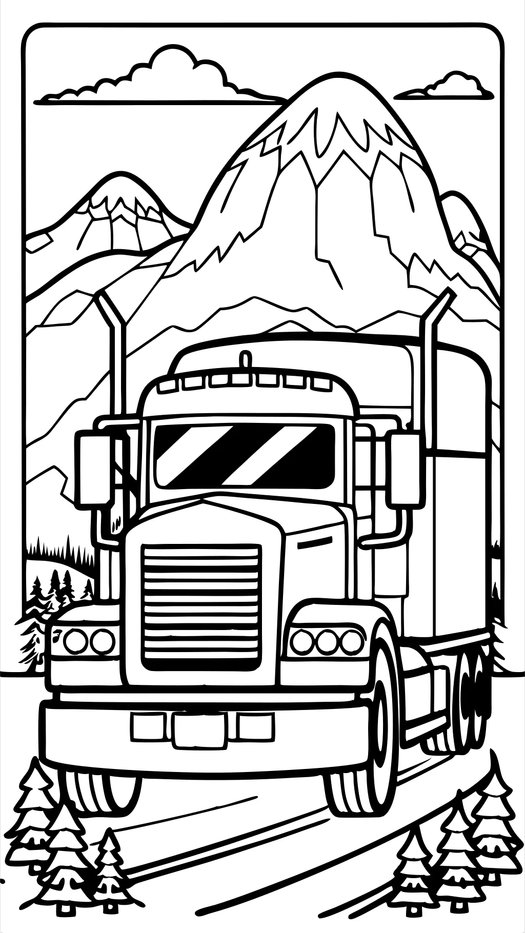 semi truck coloring page